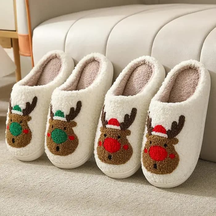 Pantoufles en coton œil du diable pour l'automne et l'hiver