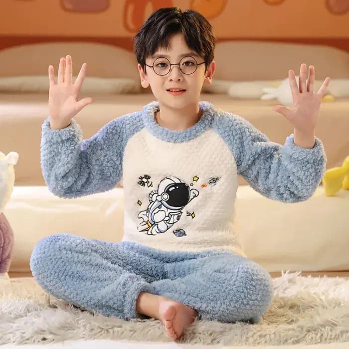 Pyjama Épais et Chaud en Forme de Sourire pour Fille et Adolescent