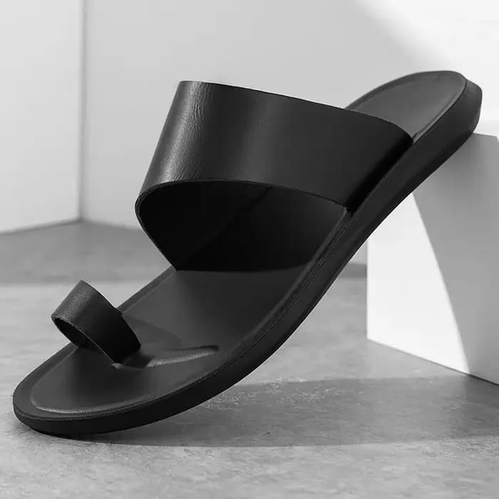 Pantoufles pour hommes 2025 été nouveau pantoufle en cuir décontractée confortable antidérapant