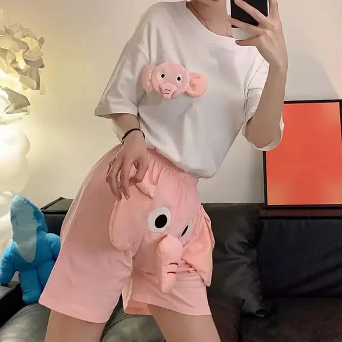 Pyjama fantaisie 3D avec oreilles d'éléphant et trompe