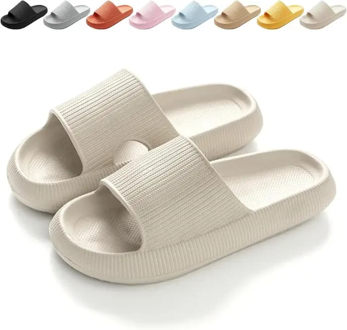 Sliders Cloud Pantoufles antidérapantes pour hommes et femmes, tongs souples avec semelle épaisse po