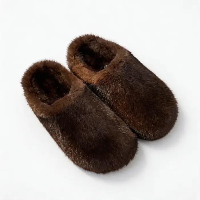 Pantoufles confortables en fourrure moelleuse pour femmes