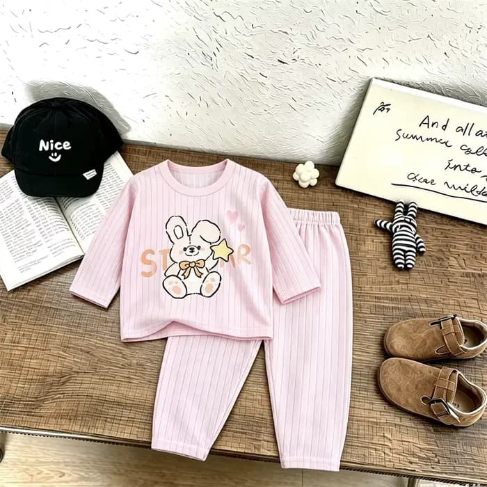 Pyjamas de dessin animé 2 pièces entièrement imprimés pour garçons et filles