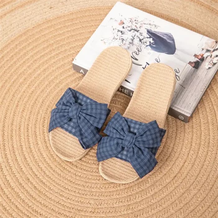 Nouvelles pantoufles en tissu et lin pour femmes
