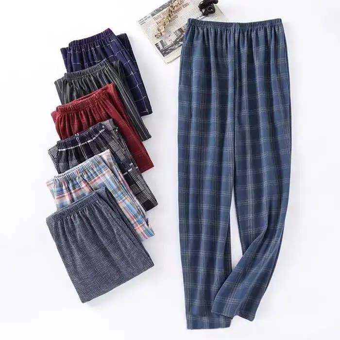 Pantalon de pyjama en pur coton pour hommes pour le printemps et l'automne