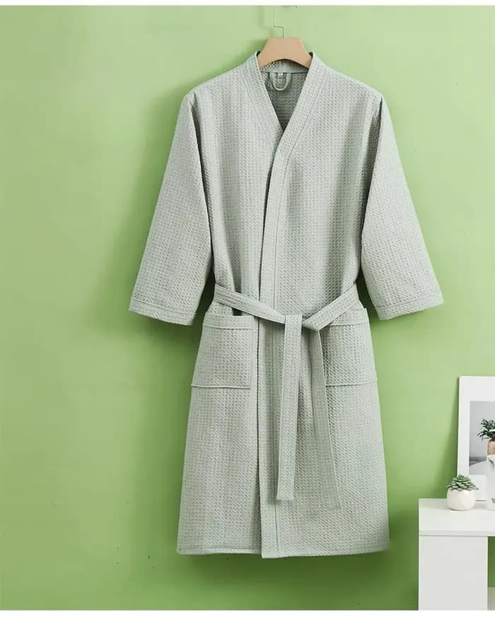 Peignoir pour femmes et hommes coton gaufré séchage rapide toutes saisons conception mince hôtel Bth serviette Salon de beauté Robe de bain Couples