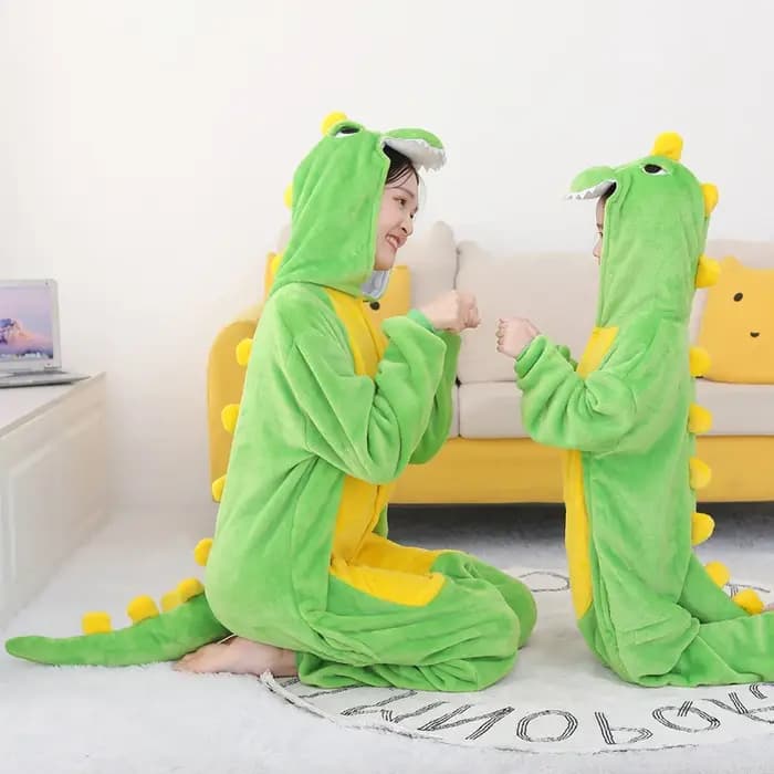 Pyjama Kigurumi en forme de dinosaure vert, combinaison de dessin animé, pyjama licorne, combinaisons pour femmes et hommes, pyjamas animaux, combinaisons de Noël et d'Halloween, pantoufles de cosplay