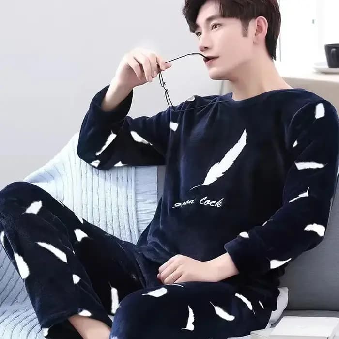 Offre Spéciale – Ensembles de Pyjama Homme Automne-Hiver en Velours Corail Épais et Chaud – Tenue de