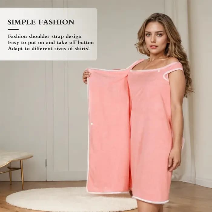 Robe de bain en tissu éponge ajustable pour femmes grandes tailles - Robe de bain douce et mignonne avec nœud, portable, avec poche pour la maison