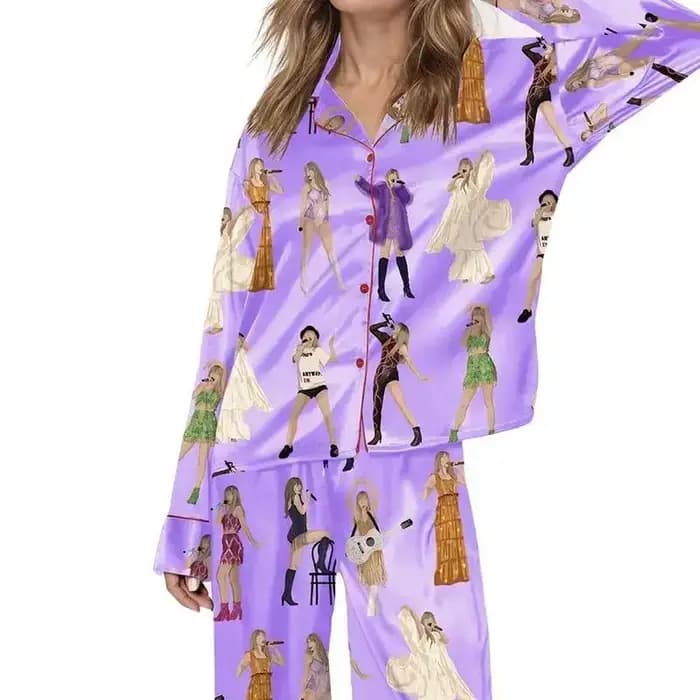 Ensemble de pyjama imprimé sapin de Noël pour femme