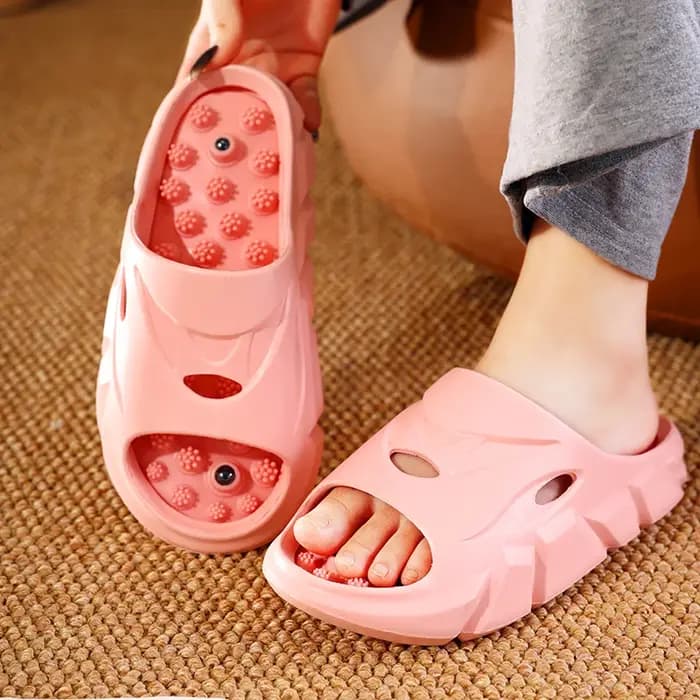 Nouvelles pantoufles shiatsu roses pour femmes