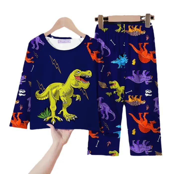 Pyjama imprimé dinosaure à manches longues pour garçons