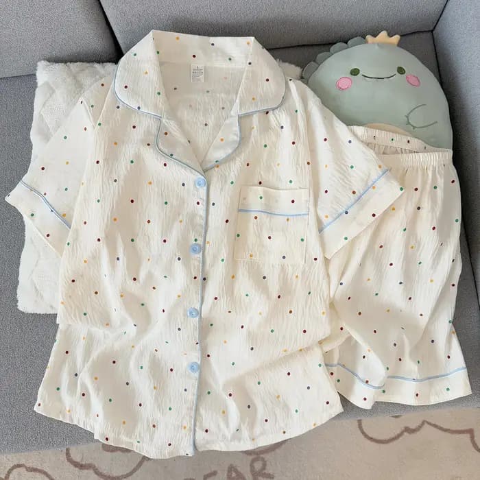 Ensemble pyjama femme imprimé à pois