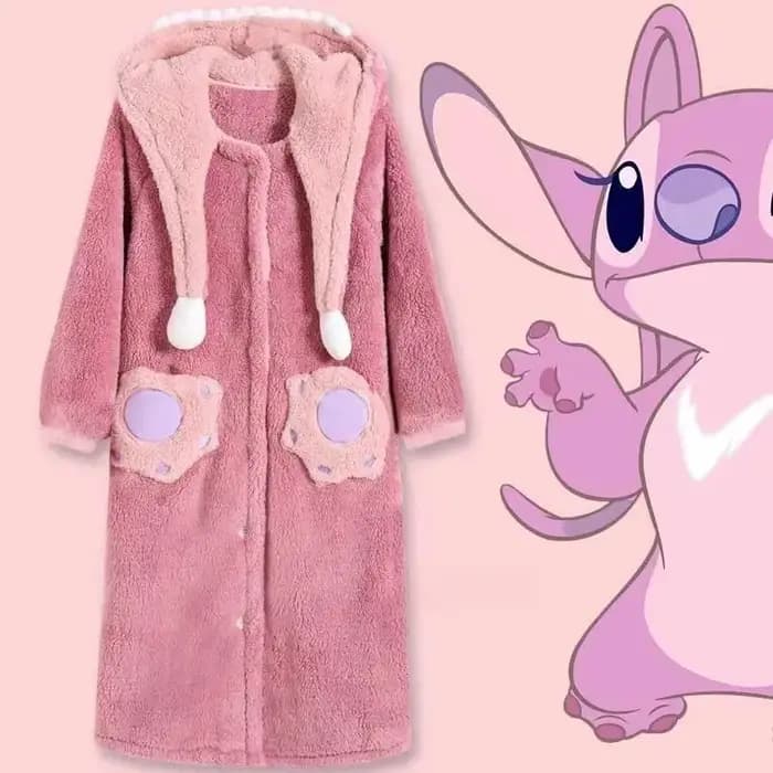 Peignoir à capuche pour femmes, motif dessin animé, en polaire corail, robe de nuit longue et ample, vêtements de nuit chauds et confortables, pyjama pour filles, cadeau.