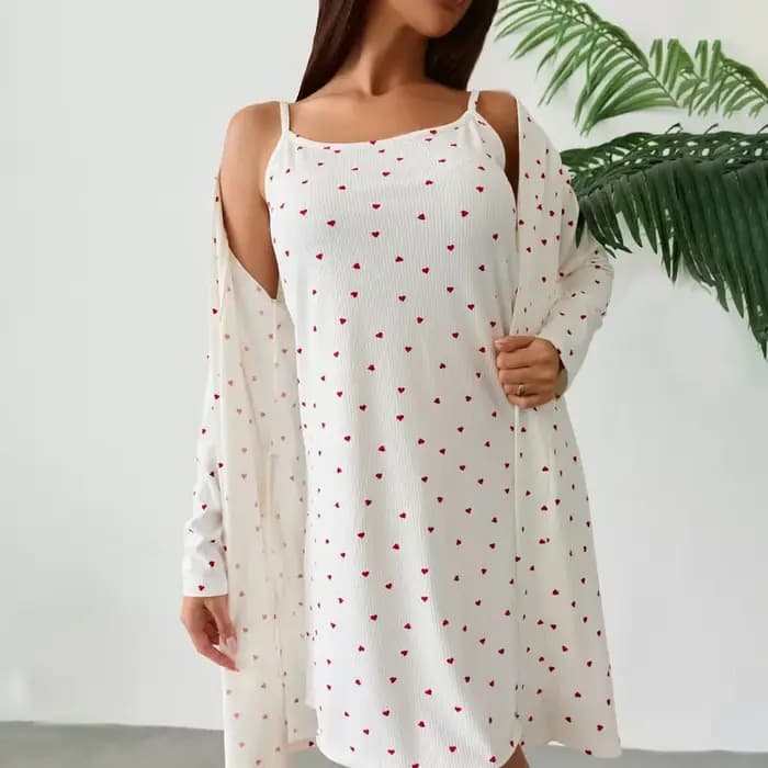 Ensemble pyjama deux pièces imprimé à pois