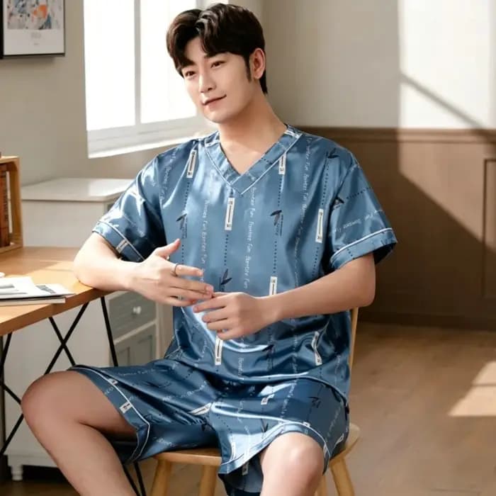 Ensemble de pyjama grande taille pour homme – Nouvelle collection été – Imprimé tendance – Vêtements