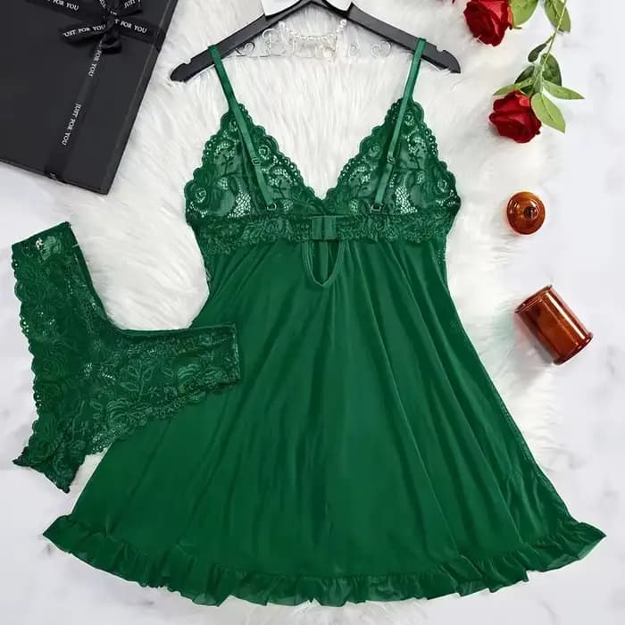 Ensemble de 2 chemises de nuit en dentelle pour femmes