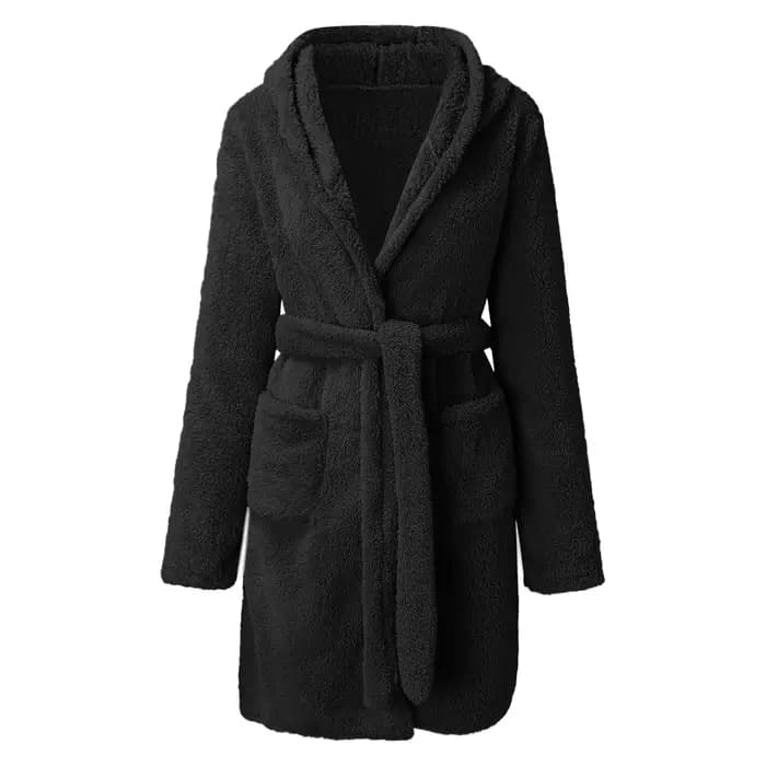 Automne hiver femmes Sexy Robe de bain moelleux en peluche pyjamas dames à capuche