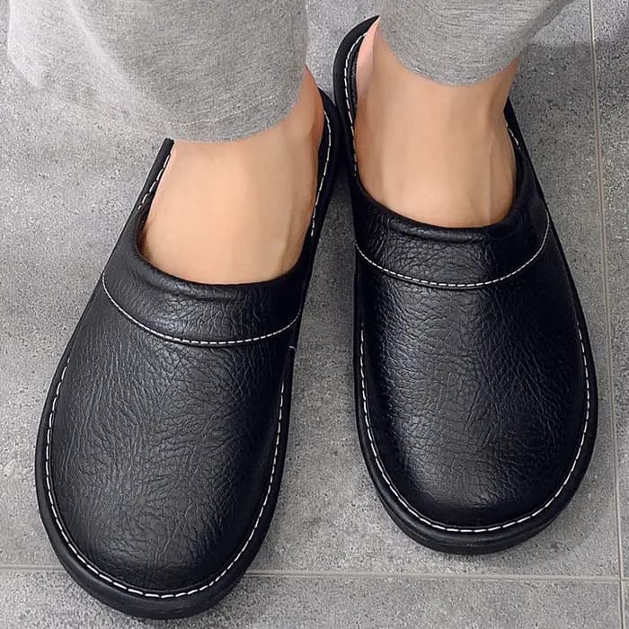 Pantoufles en Cuir Solide pour Homme