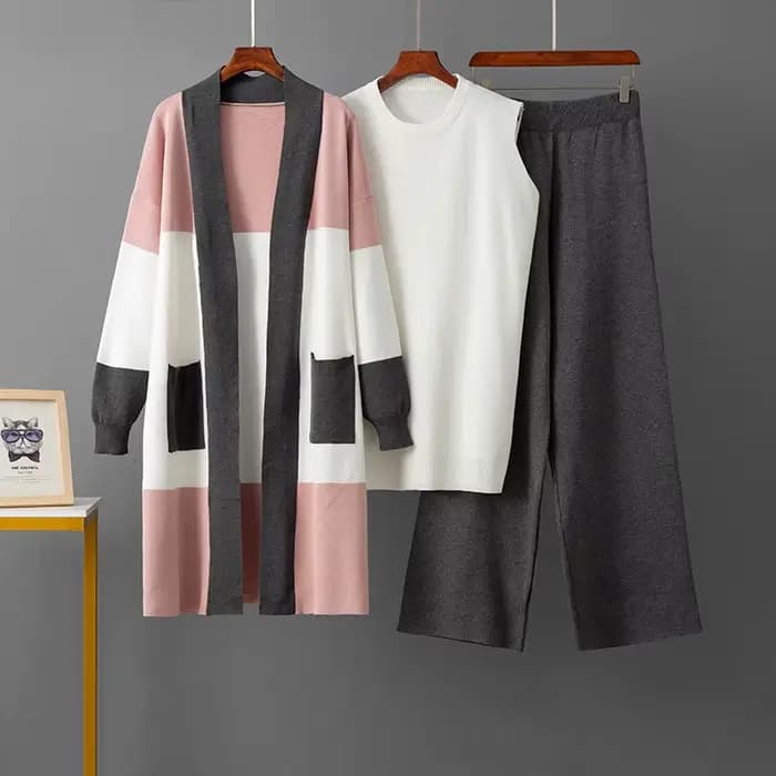 Ensemble décontracté à la mode pour femmes: pull mi-long