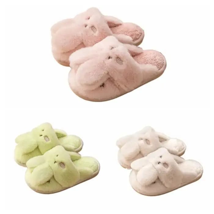 Mode maison porter lapin pantoufles dessin animé épaissir hiver chaud