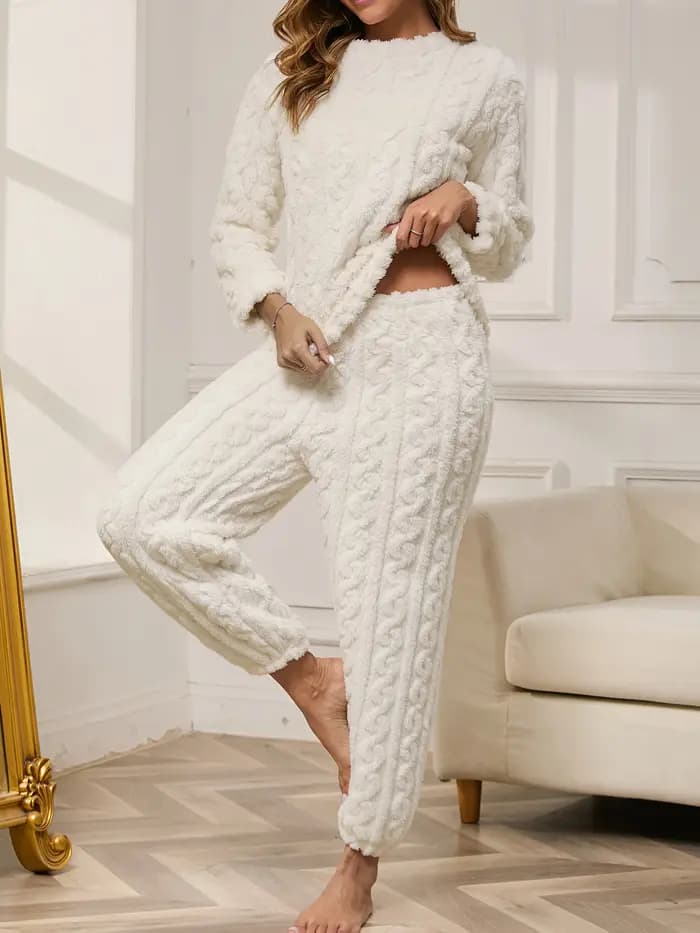 Ensemble pyjama chaud 2 pièces pour femmes