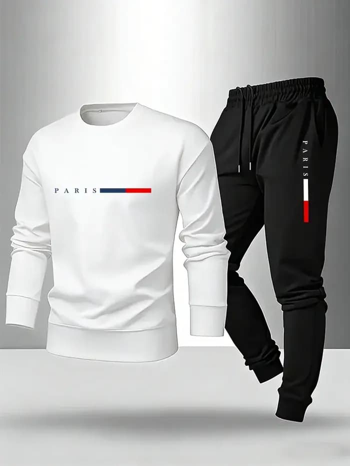 Offres Spéciales – Survêtement Homme Décontracté à Manches Longues – Vêtements de Sport d'Extérieur pour Jogging – Collection 2026 – Haut et Pantalon Sportifs (Pièce Unique)