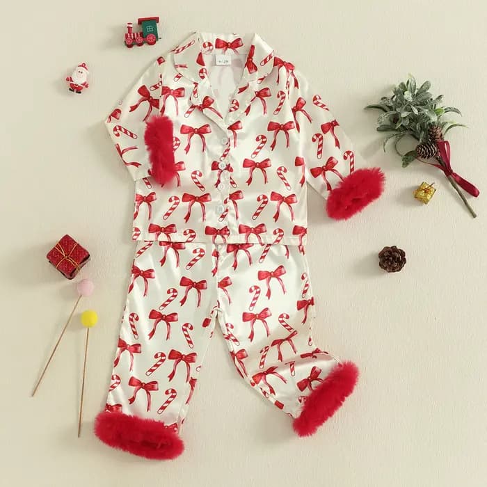 Ensemble pyjama de noël pour petites filles de 0 à 7 ans