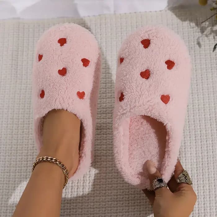 Pantoufles en forme de cœur pour femmes