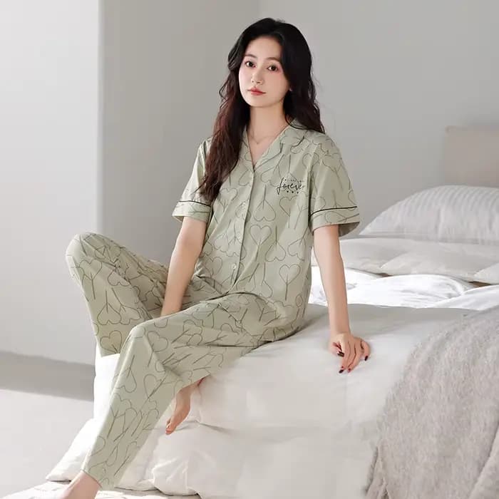Ensemble pyjama grande taille M-3XL pour femmes, 100% coton, manches courtes, loisirs, été