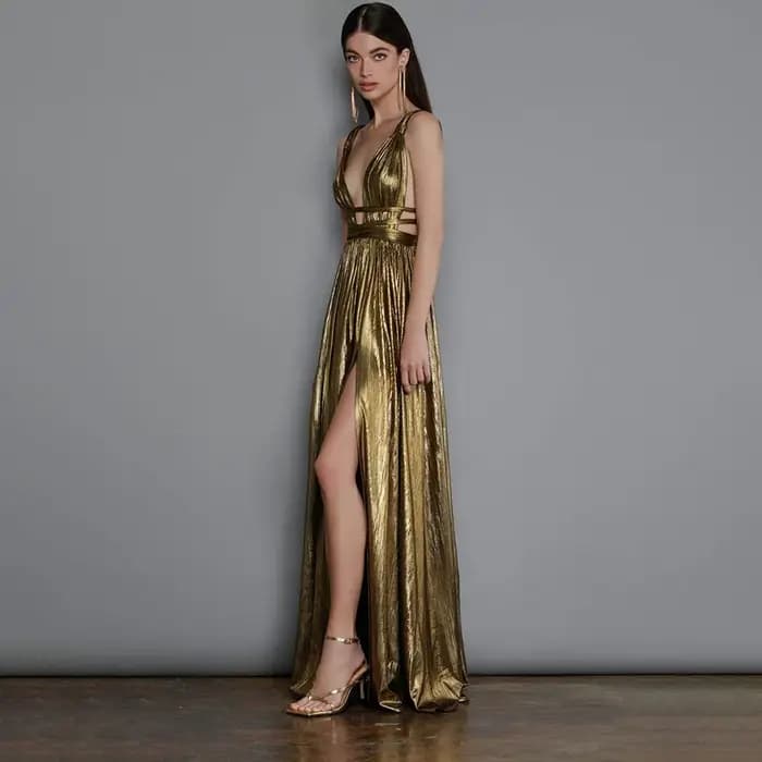 Robe de soirée sexy à col en V pour femmes