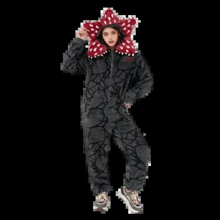 Pyjama avec motif végétal Demogorgon, combinaison en tissu flanelle pour garçons et filles, combinai