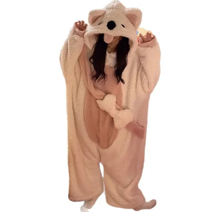 Pyjama en molleton de corail épais pour femmes