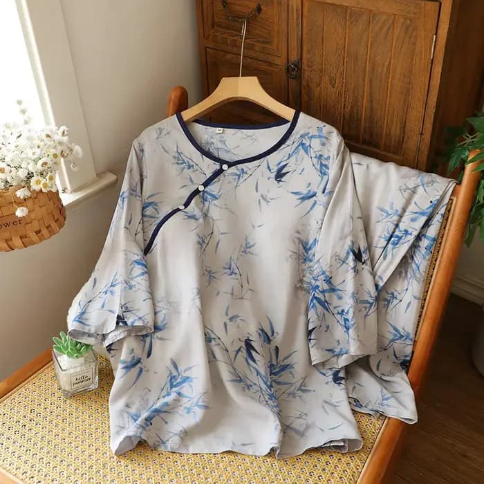 Ensemble pyjama d'été pour femmes, 2 pièces, Style ancien chinois, vêtements de nuit pour femmes, costume de maison, manches courtes, Short, col rond, 2025