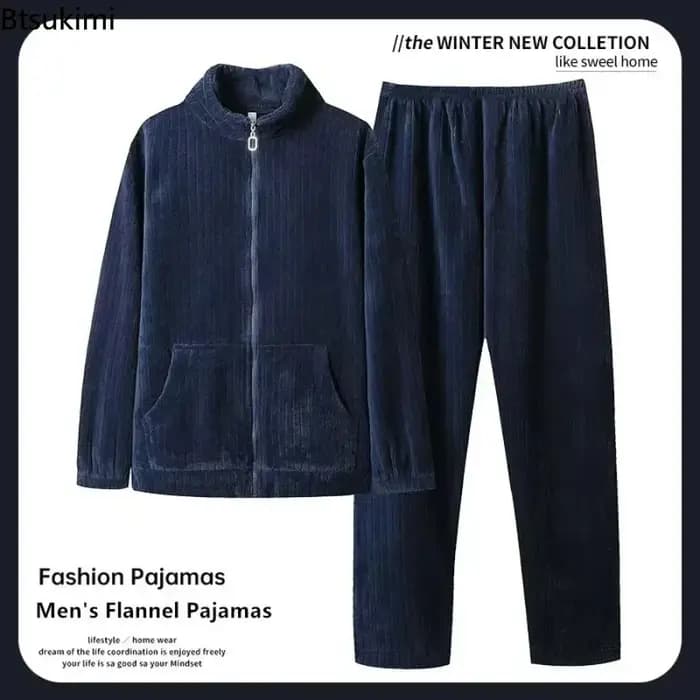 Ensemble pyjama en flanelle pour homme 2026 – Style sport mode automne-hiver