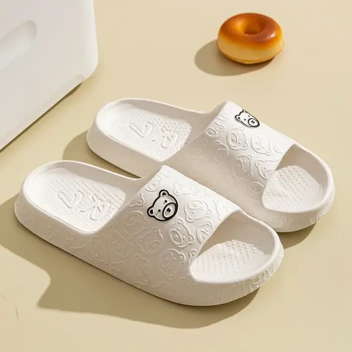 Pantoufles d'été imprimées ours mignon pour femmes et hommes