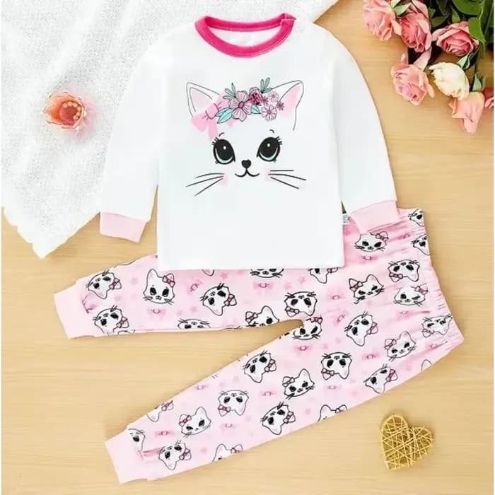Nouveaux enfants pyjamas bébé garçons filles mignon dessin animé à manches longues T-Shirt haut + pantalon enfant en