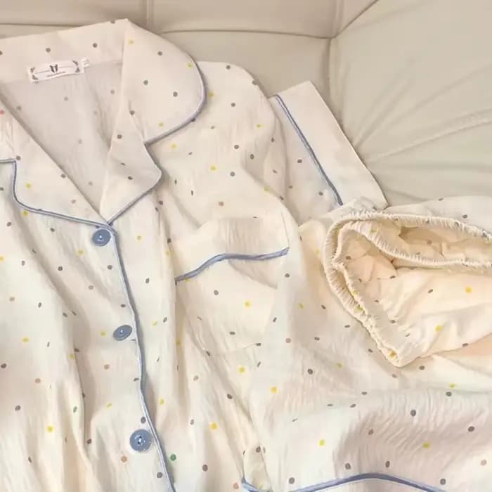 Pyjama imprimé à pois pour femmes