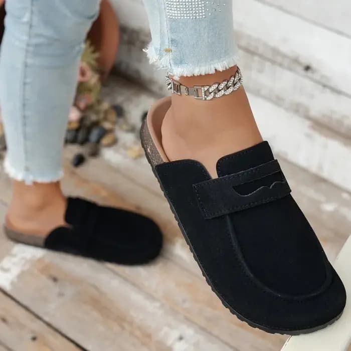 Nouvelles mules en liège et daim pour femmes