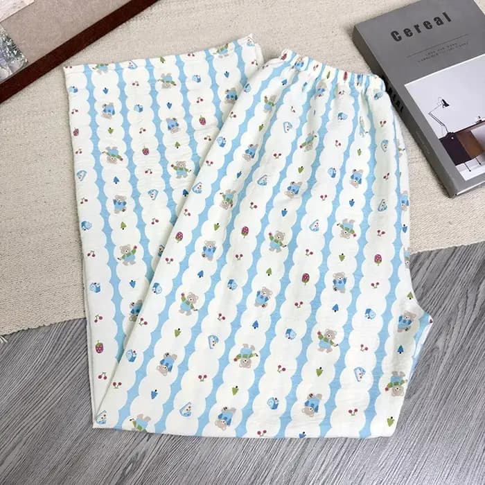Pantalon de pyjama pour femmes, pantalon de chiot de dessin animé, pantalon de salon fin, grande taille, rayé, rose, décontracté, ample, taille haute, pantalon de couchage