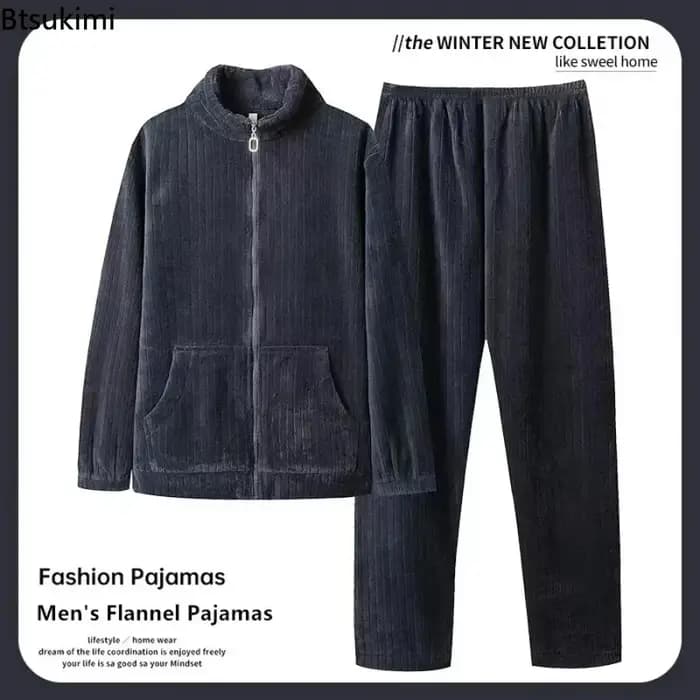 Ensemble pyjama en flanelle pour homme 2026 – Style sport mode automne-hiver