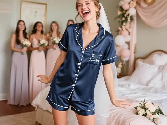 Pyjamas de demoiselle d'honneur le plus doux personnalisés