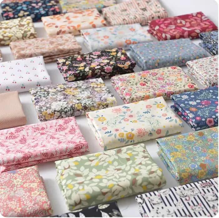 Tissu en popeline de coton à motifs floraux pour vêtements d'enfants DIY
