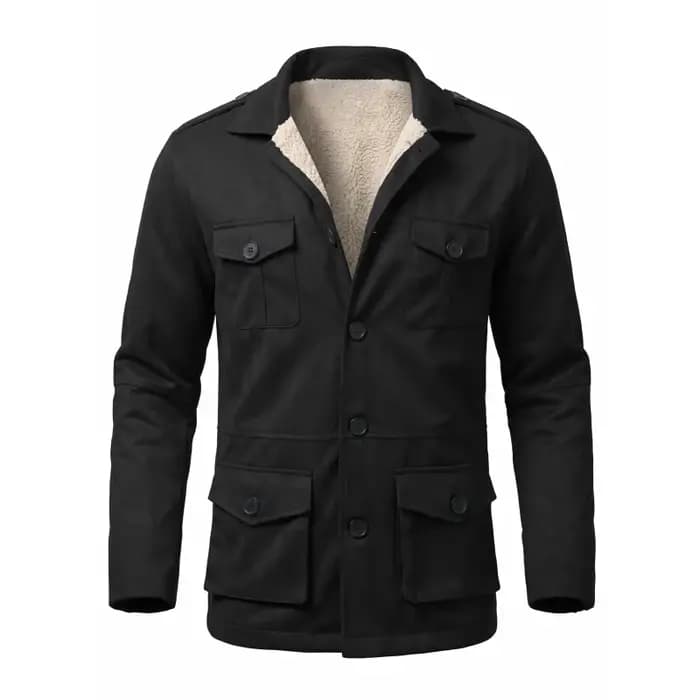Veste de travail d'hiver pour hommes, en faux daim, poches multi-usages, veste de randonnée décontra