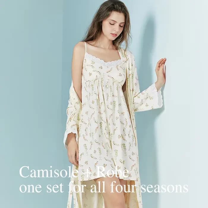 Ensemble pyjama et robe de chambre décontracté SUJIIN pour femme