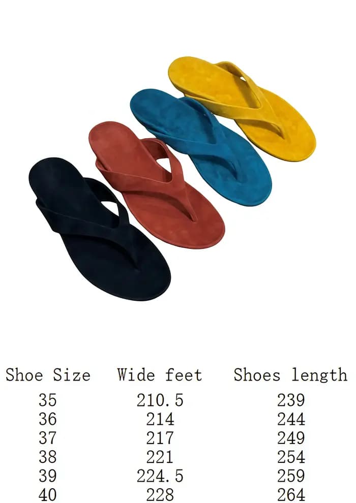 Tongs de plage confortables en cuir suédé de mouton pleine fleur 100 %