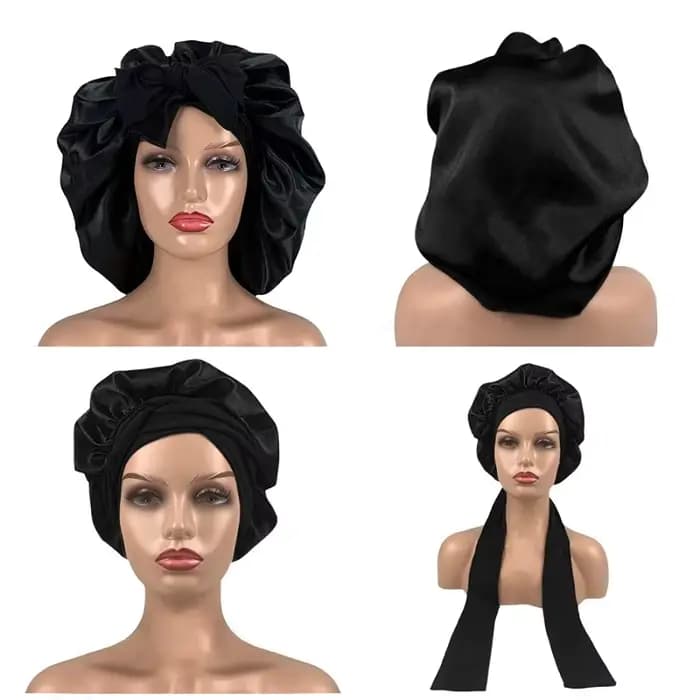 Femmes Satin solide chapeau De couchage nuit Bonnet De sommeil soins capillaires
