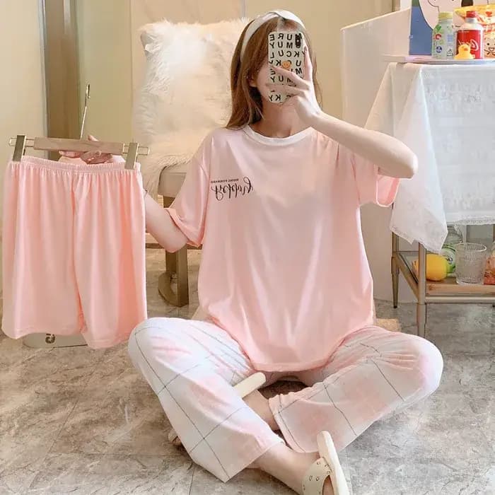 Ensemble de pyjamas d'été à manches courtes pour femmes, vêtements d'intérieur longs et décontractés