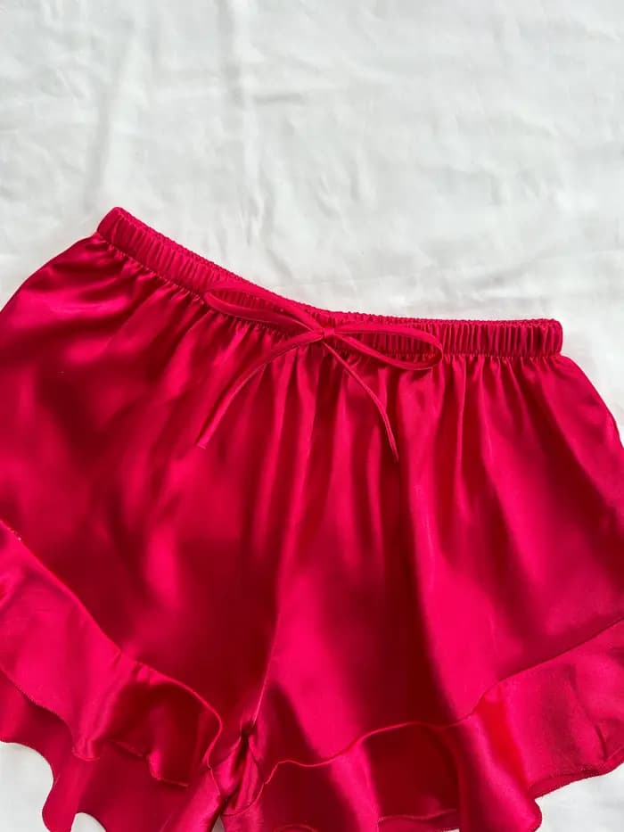 Nouveau Satin femmes pyjama ensemble décontracté ample et mince