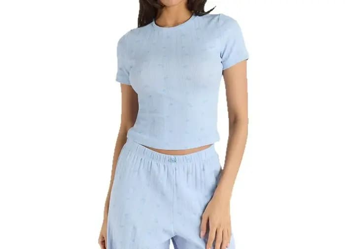 Ensemble de pyjamas tricotés imprimés, nouvelle collection printemps-été 2026, pantalon à manches courtes, vêtements de détente pour femmes